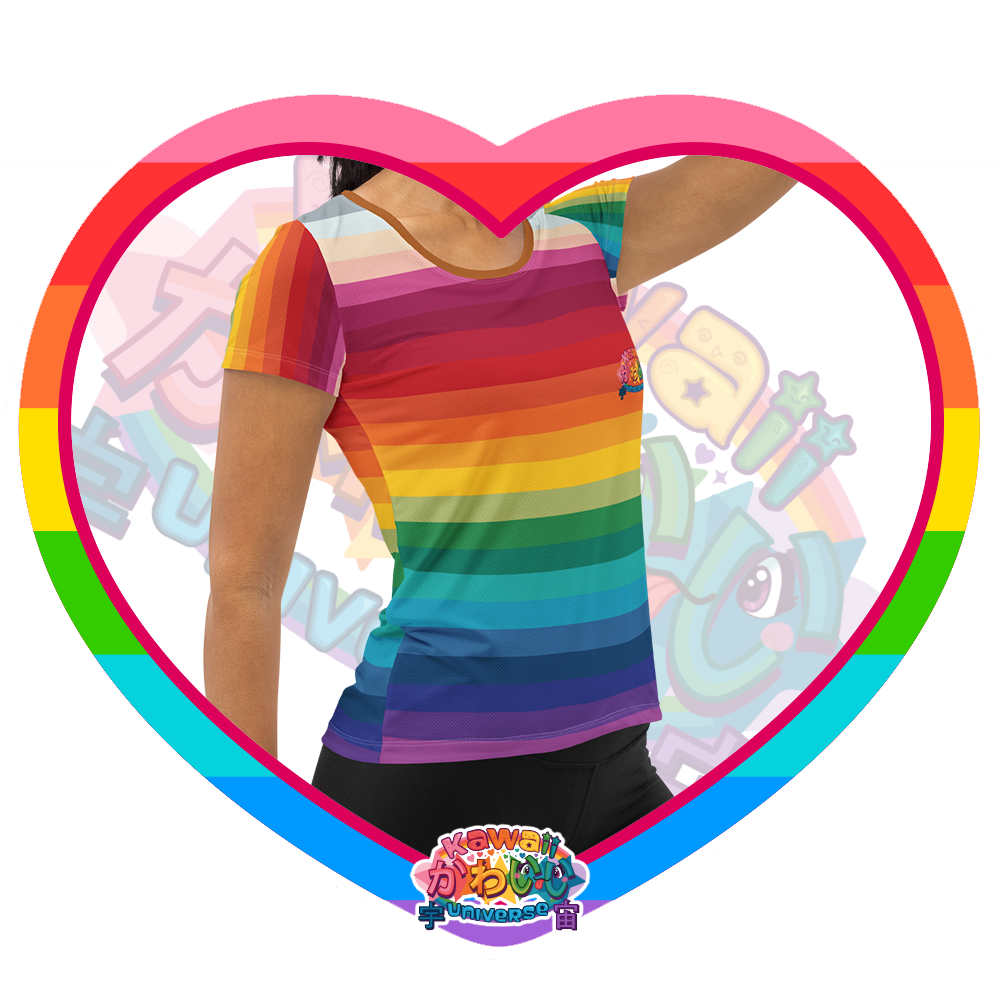 Kawaii Universe - Cute Alphabetic Spectrum Ladies Workout Tee