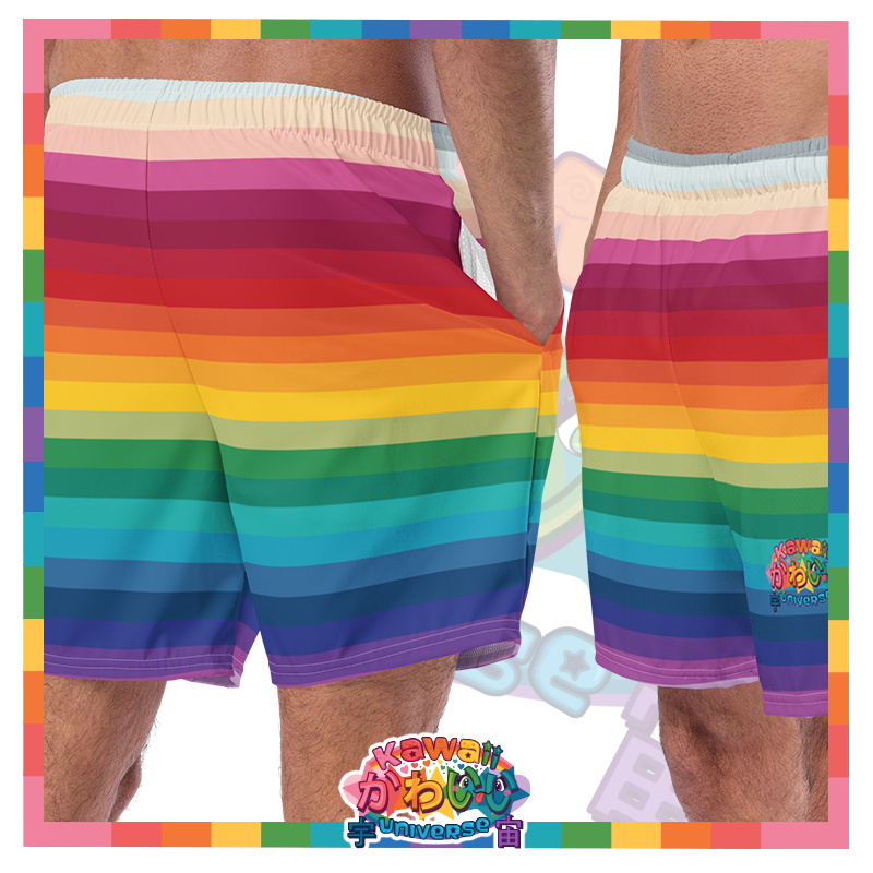 Kawaii Universe - Cute Alphabetic Spectrum Mens Swim Shorts