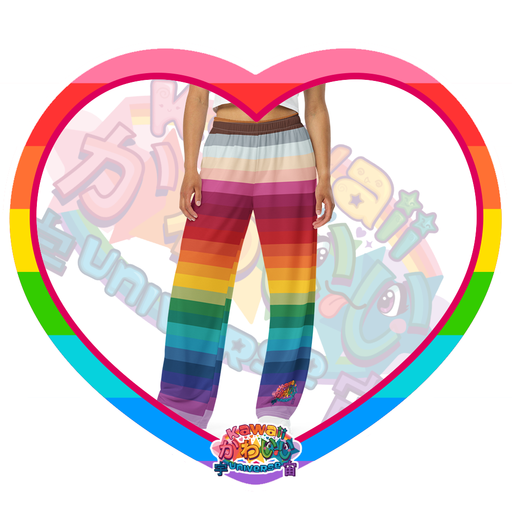 Kawaii Universe - Cute Alphabetic Spectrum Designer Unisex Soft Flow Pants