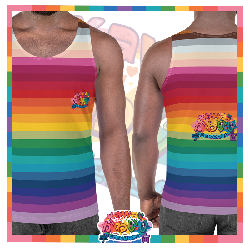 Kawaii Universe - Cute Alphabetic Spectrum Mens or Unisex Tank Top