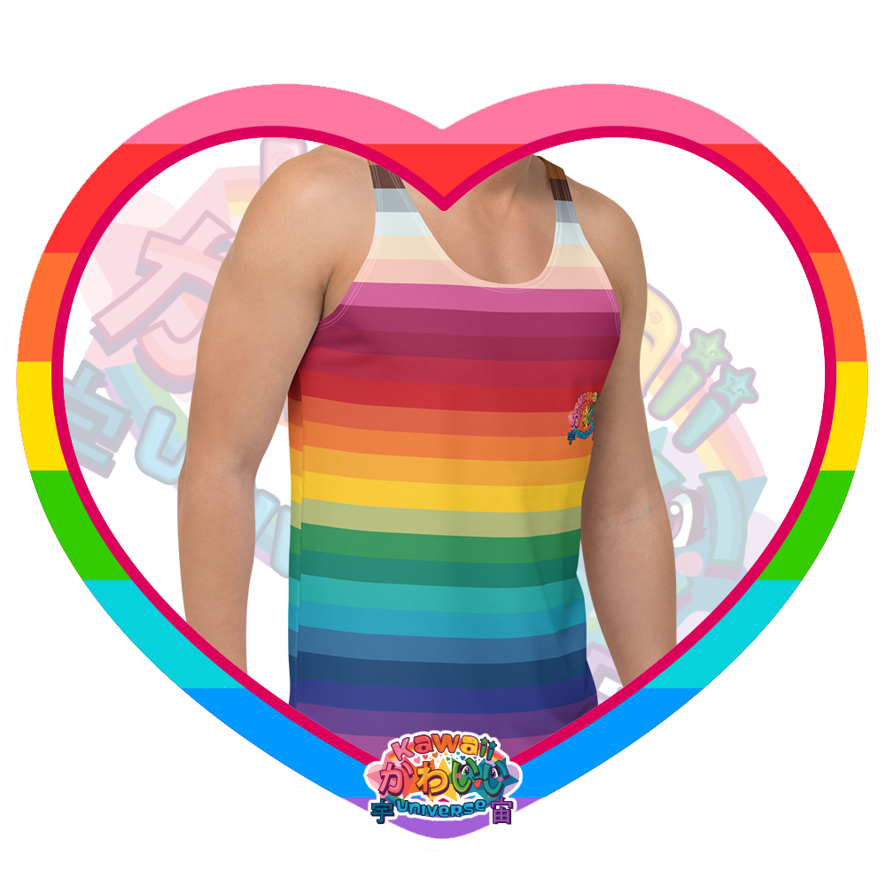 Kawaii Universe - Cute Alphabetic Spectrum Mens or Unisex Tank Top