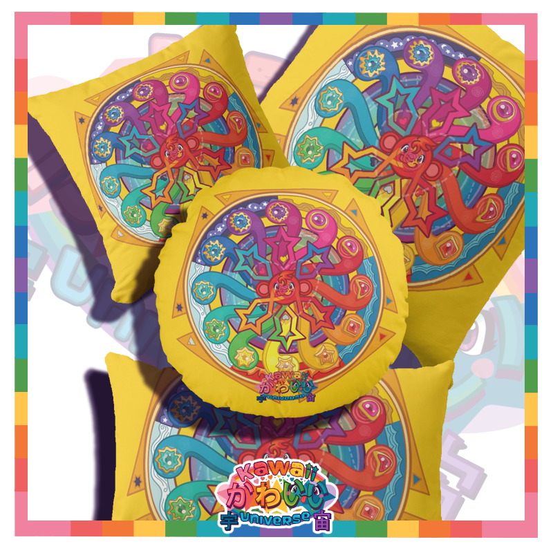 Kawaii Universe - Cute Cosmic Eye Gems Amulet Clock Double Sided Zippered Pillow