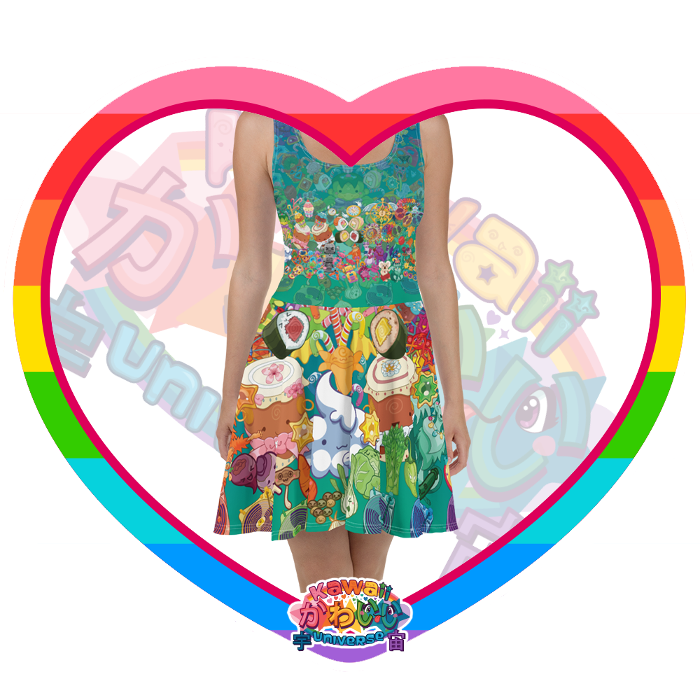 Kawaii Universe - Cute Cheery KUtemas Designer Sun Dress