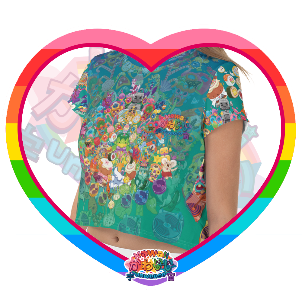 Kawaii Universe - Cute Cheery KUtemas Ladies Flowy Crop