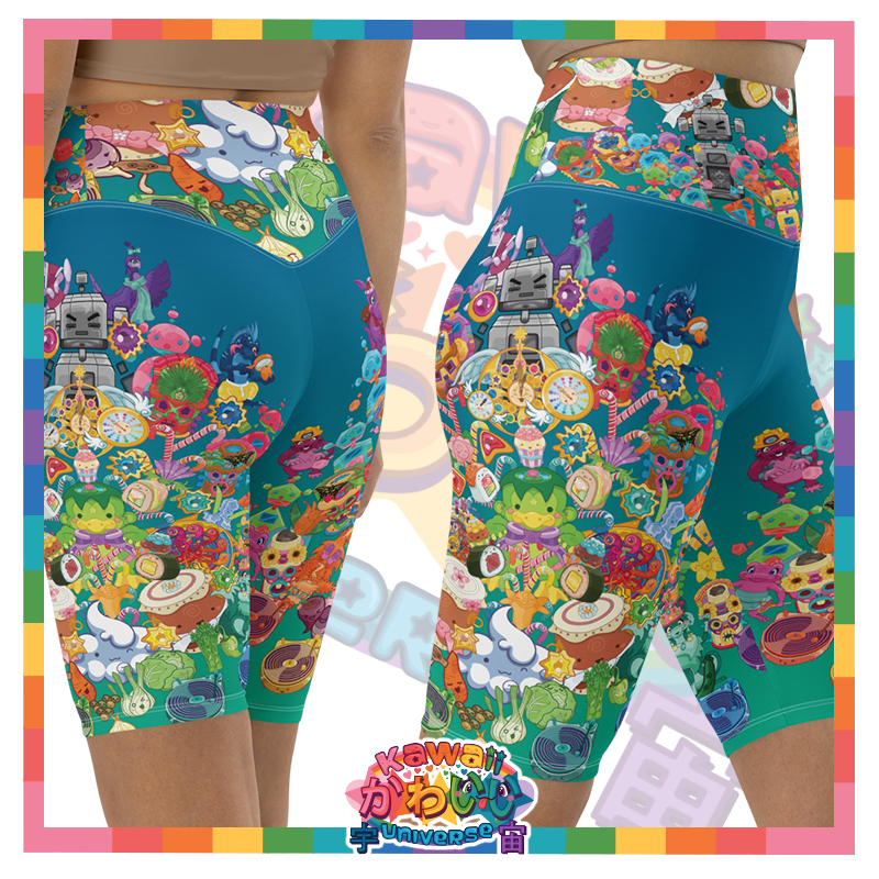 Kawaii Universe - Cute Cheery KUtemas Bike Shorts