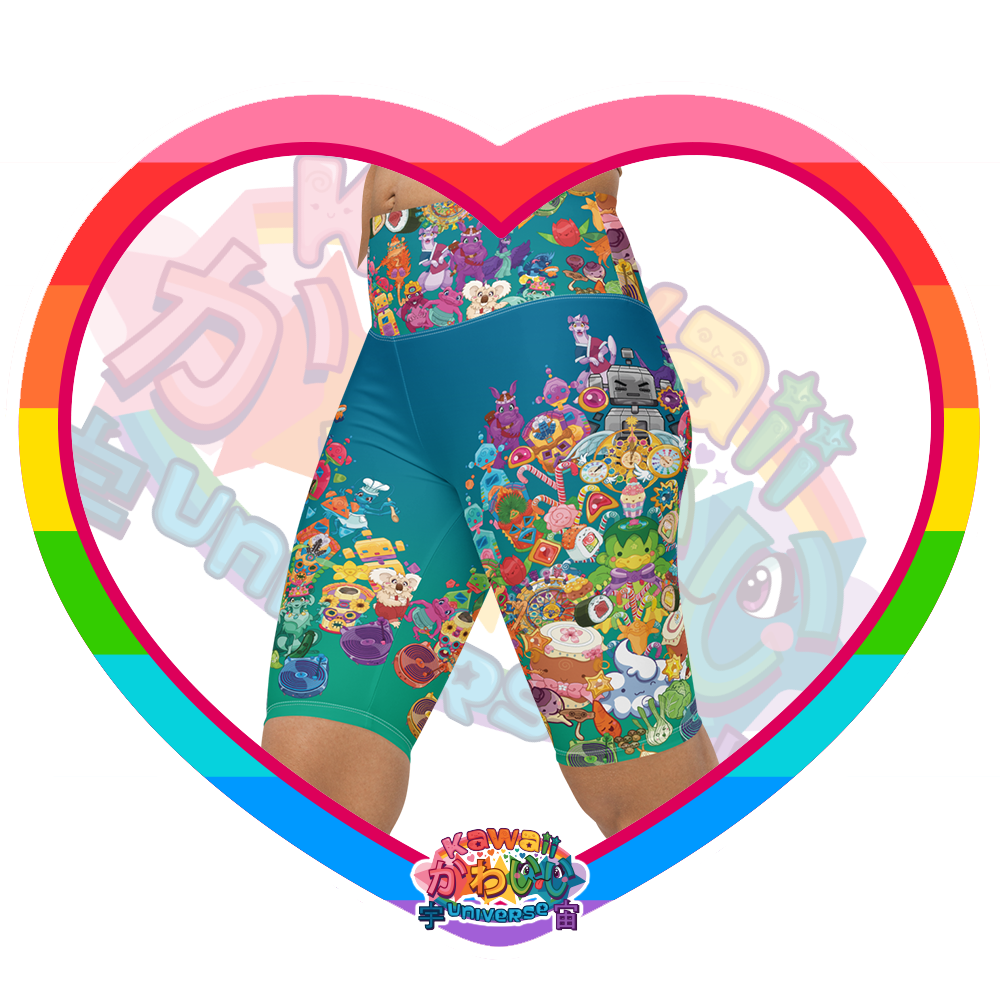 Kawaii Universe - Cute Cheery KUtemas Bike Shorts