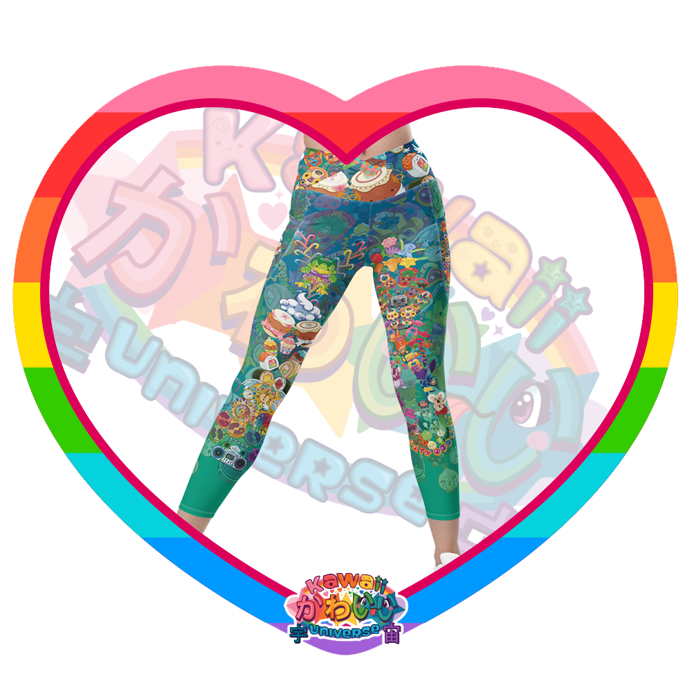 Kawaii Universe - Cute Cheery KUtemas Ladies Leggings