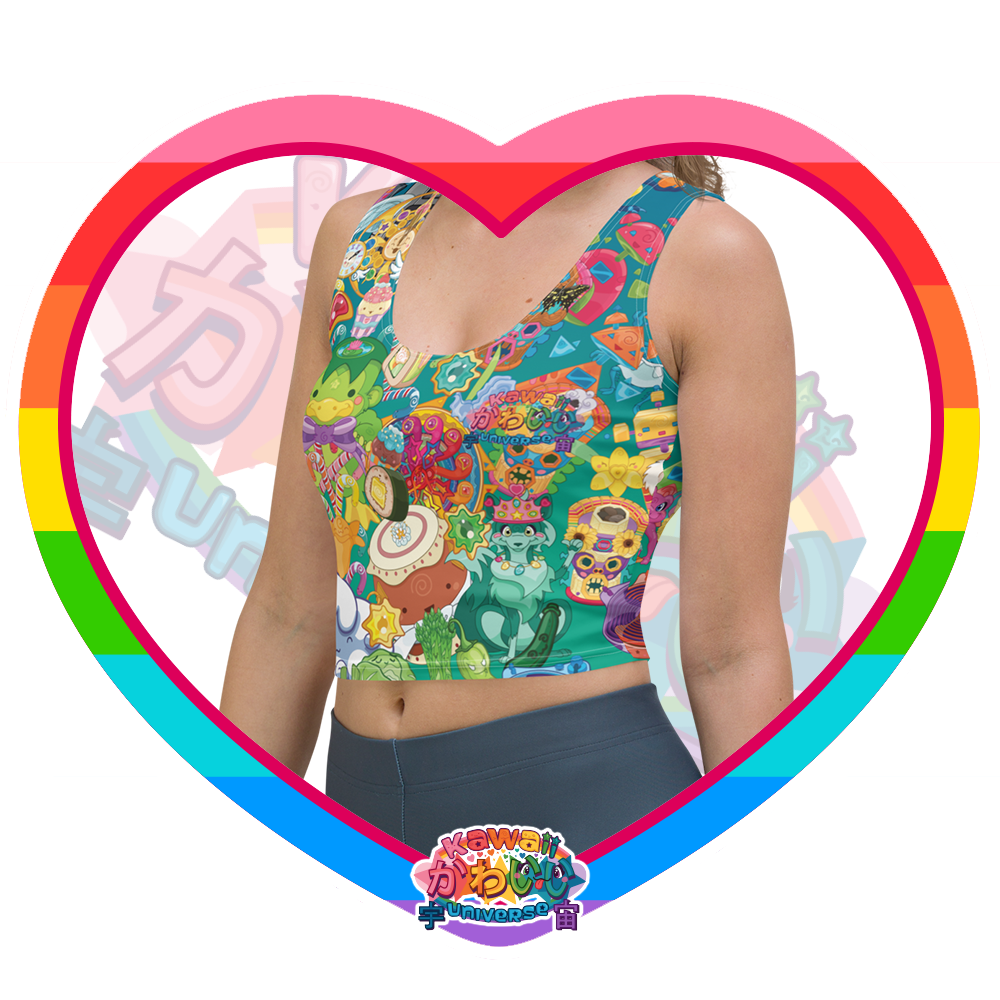 Kawaii Universe - Cute Cheery KUtemas Ladies Sports Crop