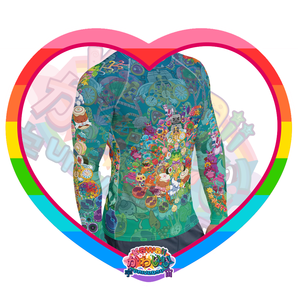 Kawaii Universe - Cute Cheery KUtemas Mens Rash Guard