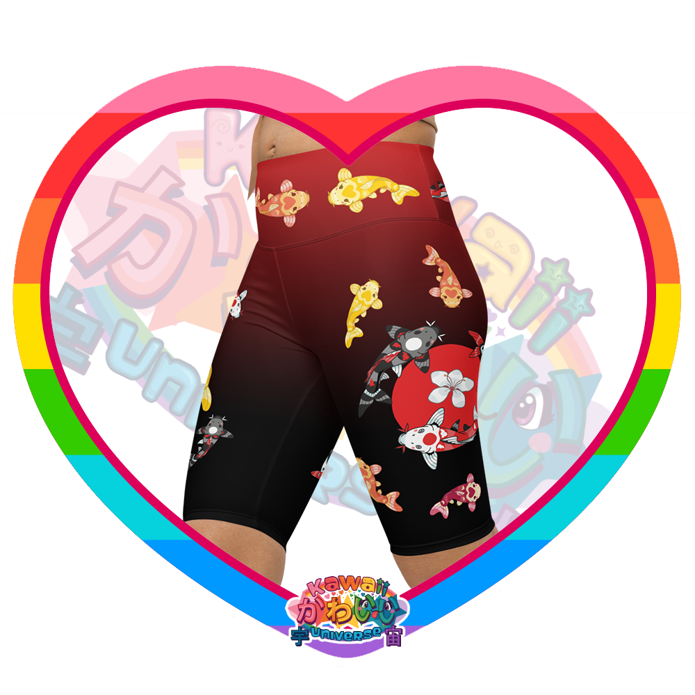 Kawaii Universe - Cute Classic Koi Noir Ladies Bike Shorts