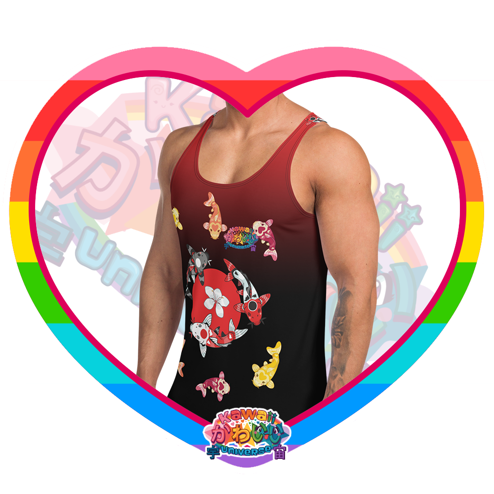 Kawaii Universe - Cute Classic Koi Noir Mens Tank Top