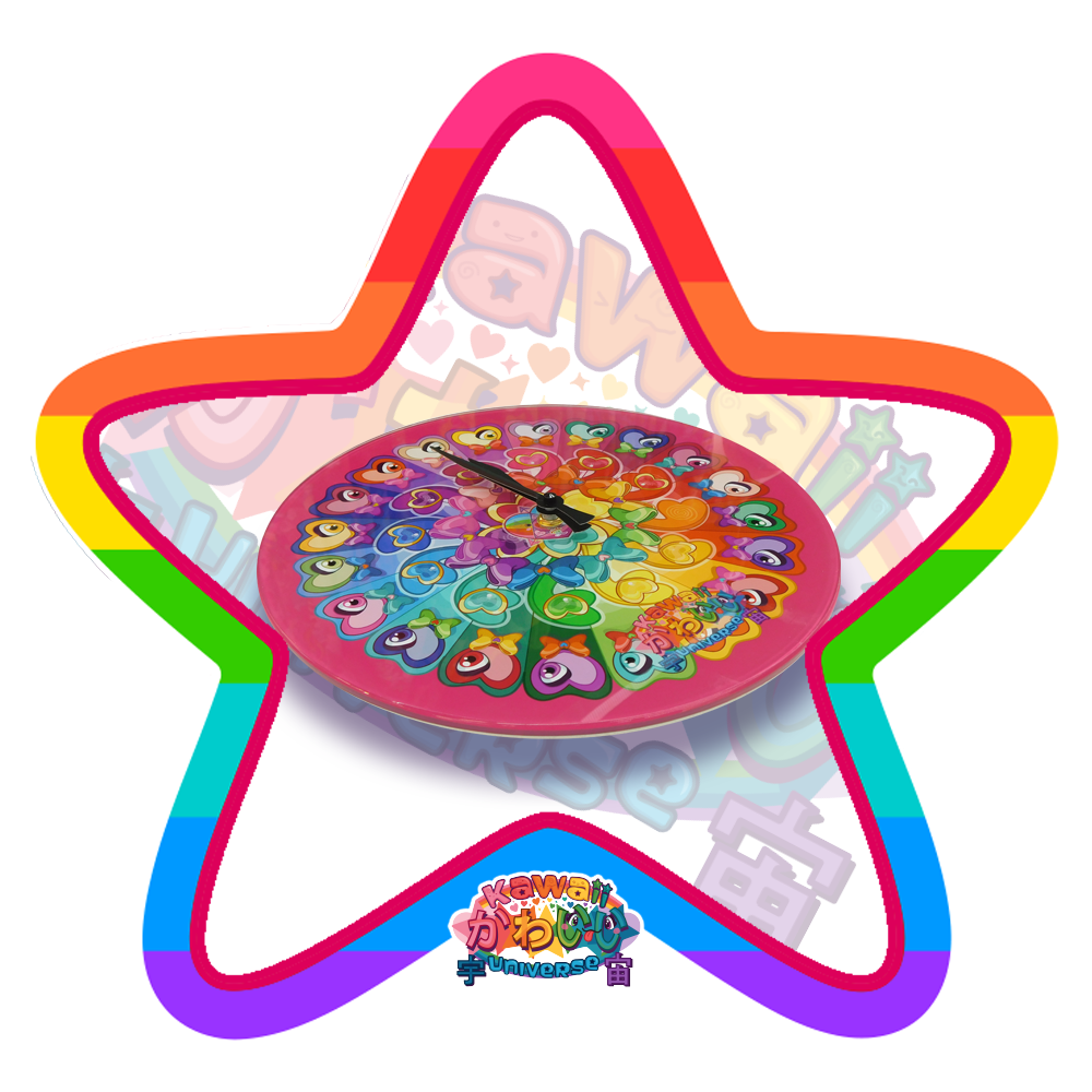 Kawaii Universe - Cute Cosmic Eye Hearts See You Medallion Clock