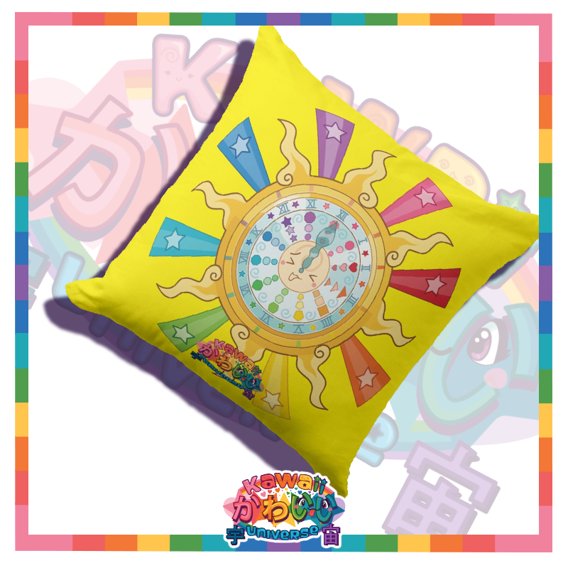 Kawaii Universe - Cute Cosmic Solar Sun Clock Double Sided Zippered Pillow