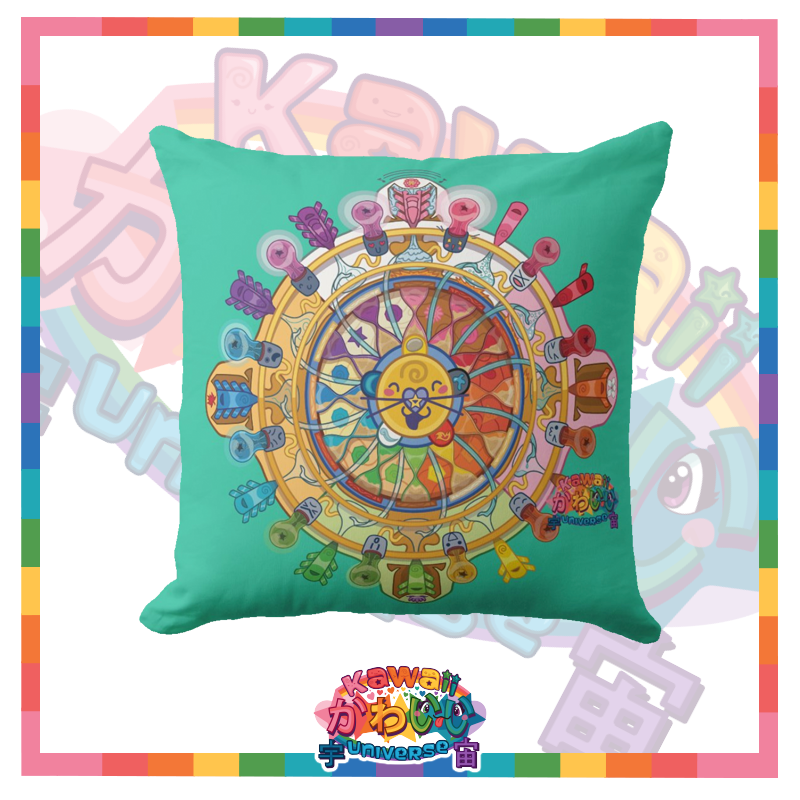 Kawaii Universe - Cute Cosmic Steam Catcher Clock Double Sided Zippered Pillow