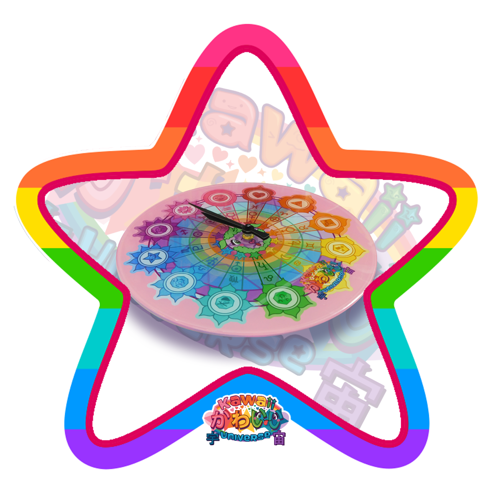 Kawaii Universe - Cute Cosmic Zodiac Medallion Clock