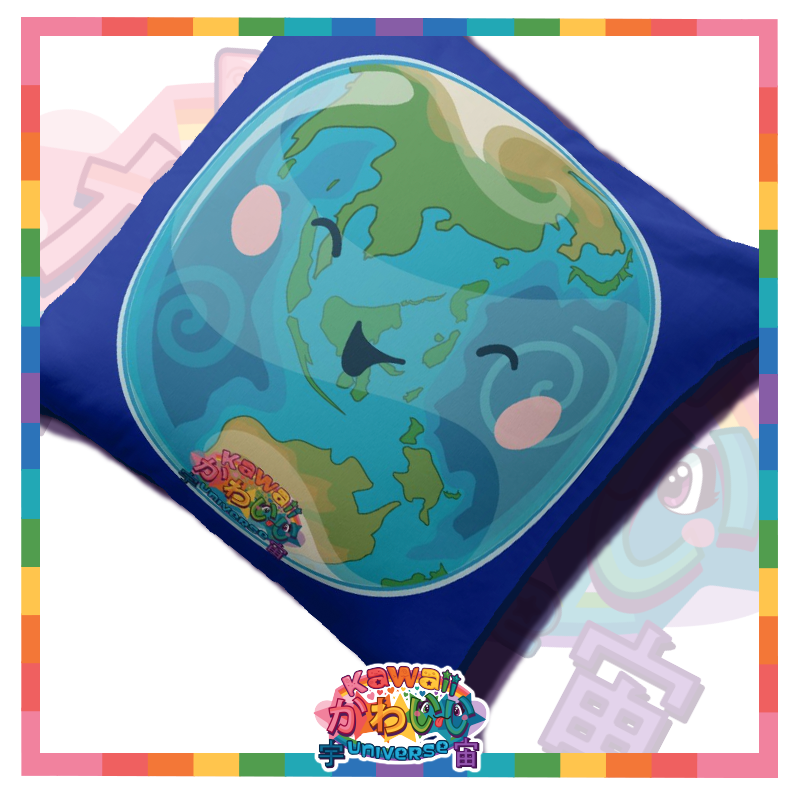 Kawaii Universe - Cute East Hemisphere Earth Double Sided Zippered Pillow