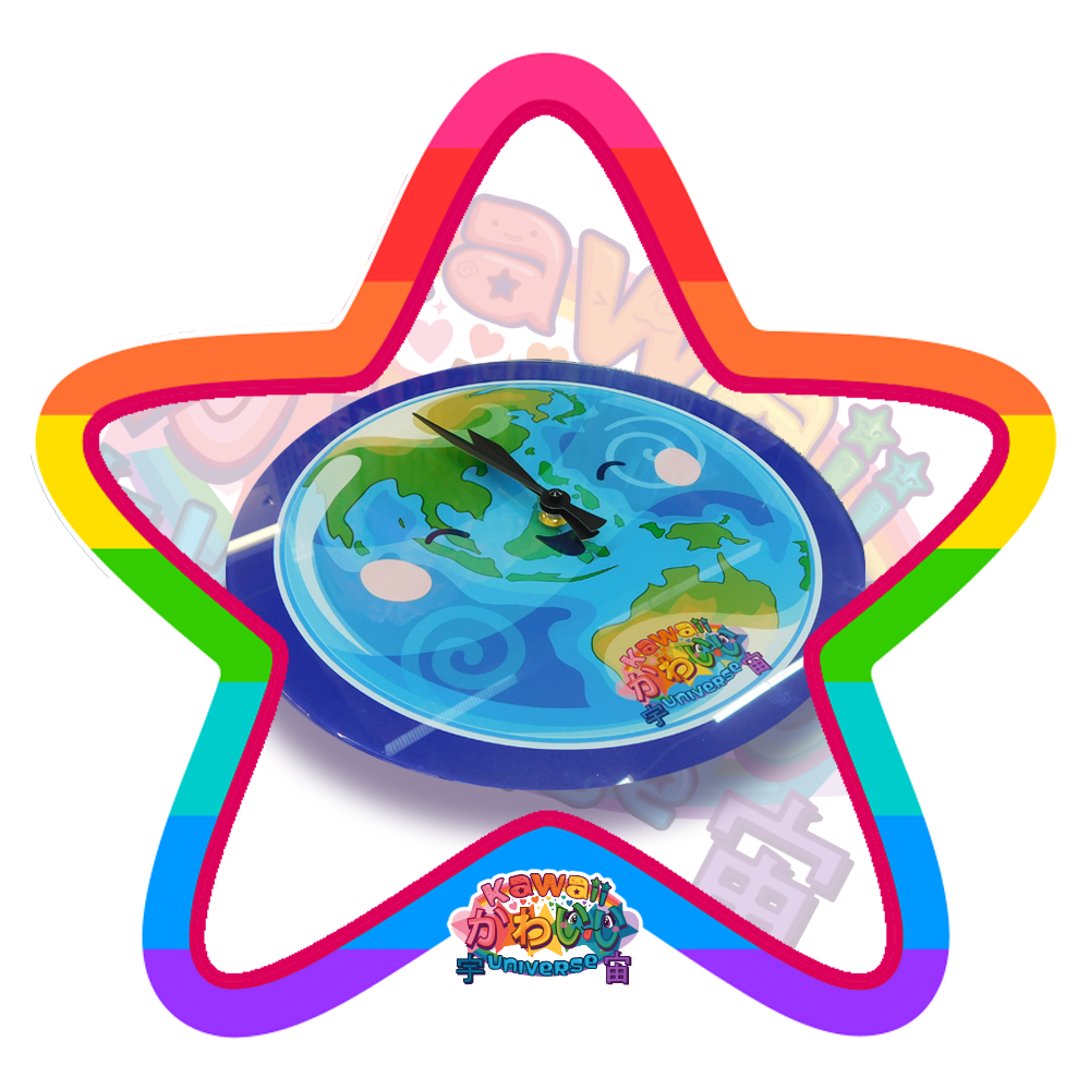 Kawaii Universe - Cute East Hemisphere Earth Medallion Clock