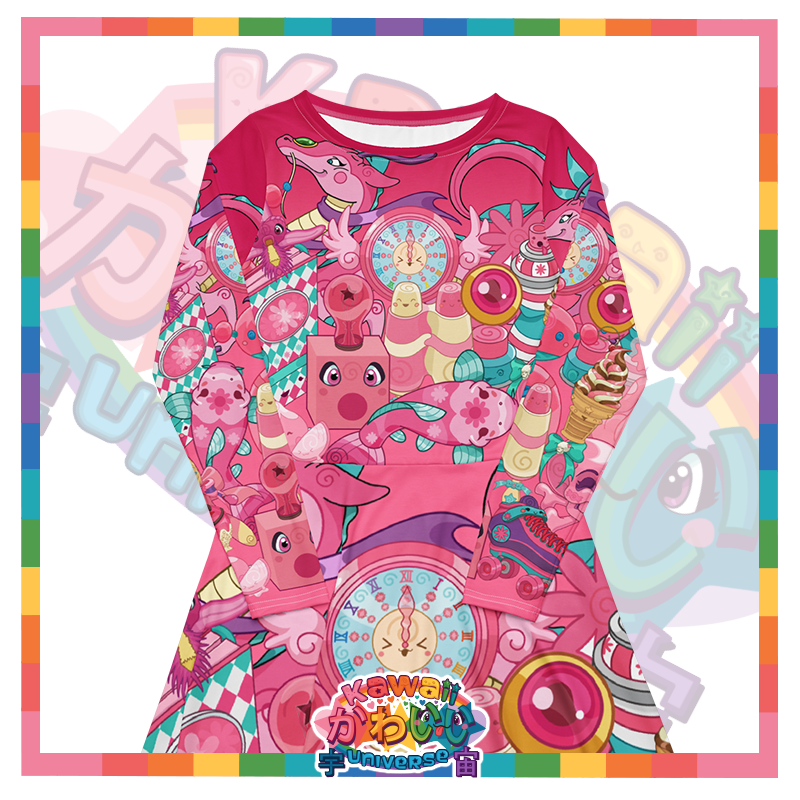 Kawaii Universe - Cute Hyper Nikomi Pink Collection Designer Flow Dress