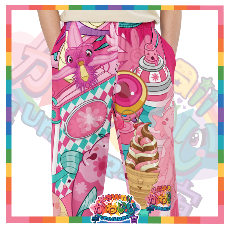 Kawaii Universe - Cute Hyper Nikomi Pink Collection Designer Unisex Flow Pants