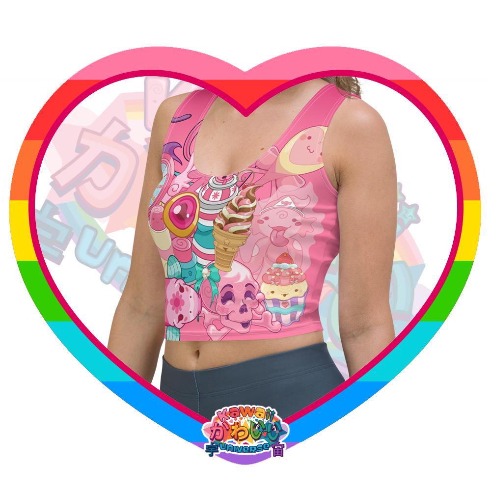 Kawaii Universe - Cute Hyper Nikomi Pink Collection Ladies Sports Crop