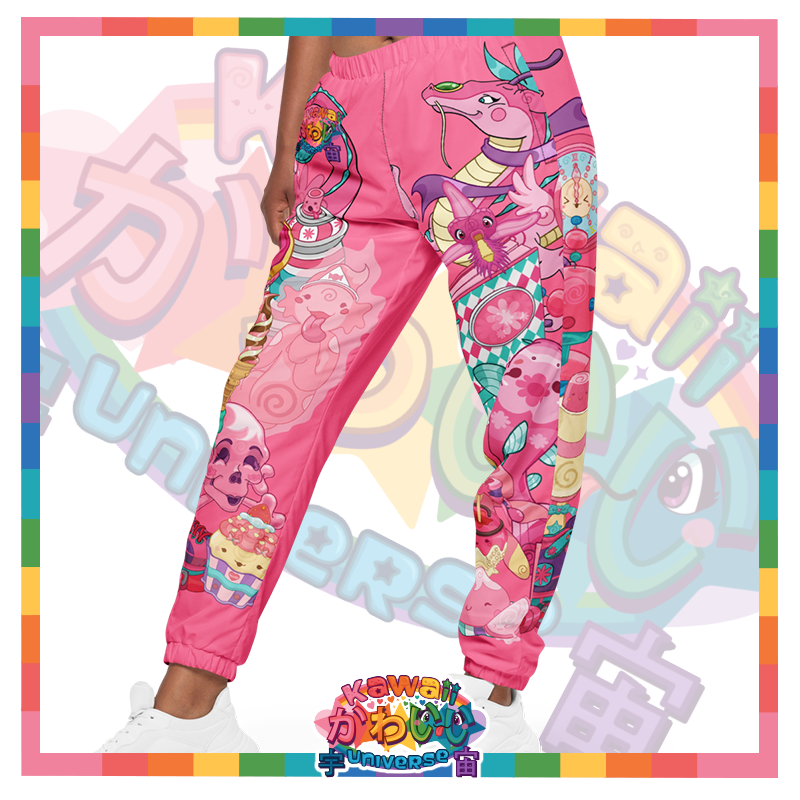 Kawaii Universe - Cute Hyper Nikomi Pink Collection Designer Unisex Sports Pants