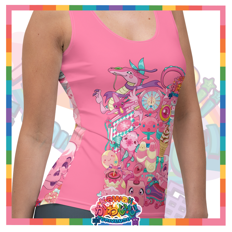 Kawaii Universe - Cute Hyper Nikomi Pink Collection Ladies Tank Top