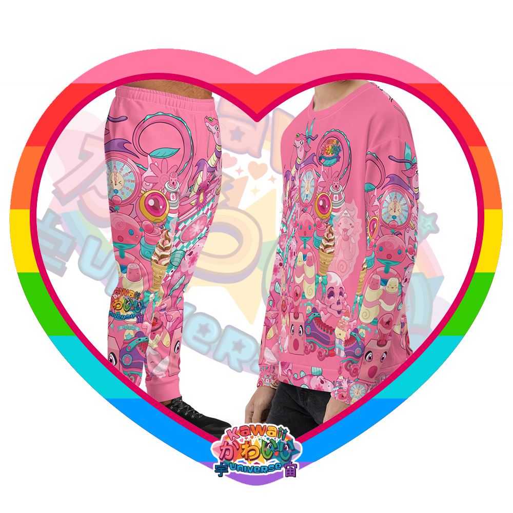 Kawaii Universe - Cute Hyper Nikomi Pink Collection Mens Sweats Set