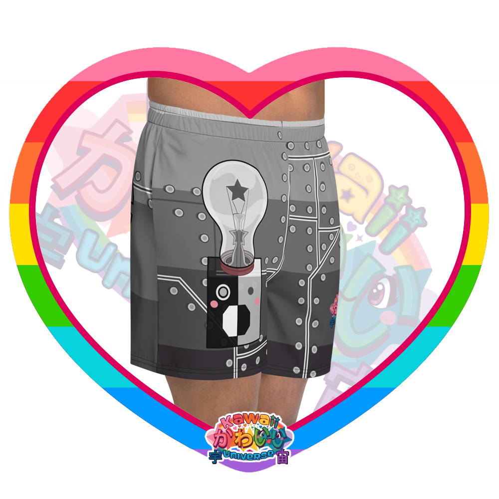 Kawaii Universe - Cute Metallized Robot Mens Sport Shorts