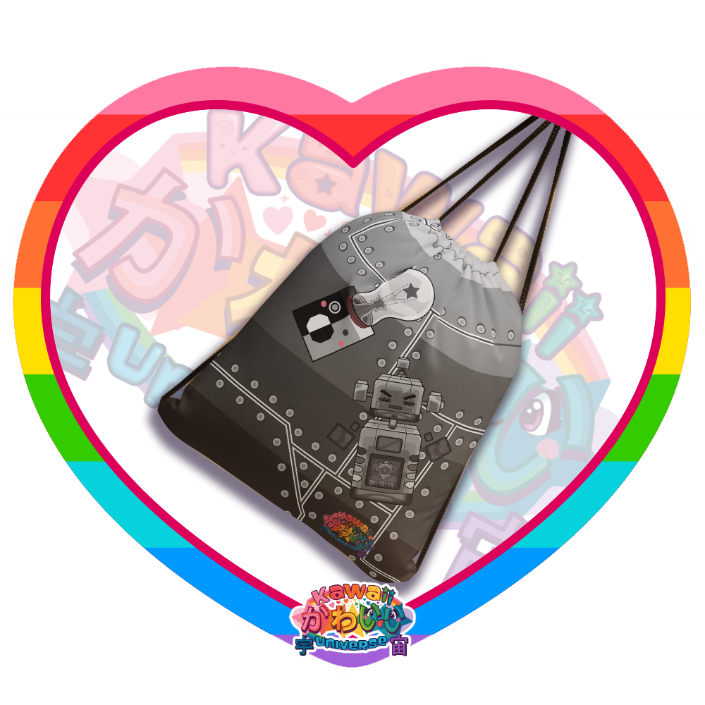 Kawaii Universe - Cute Metallized Robot Designer Drawbag