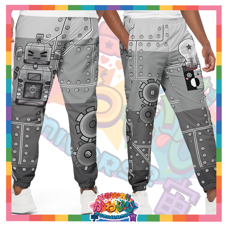 Kawaii Universe - Cute Metallized Robot Designer Unisex Sports Pants