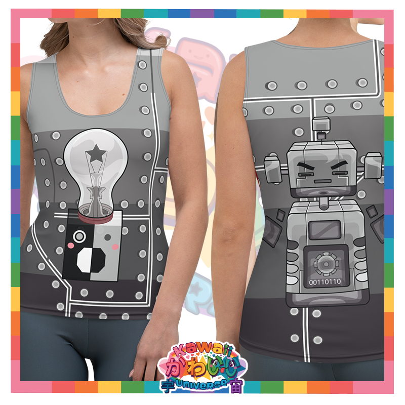 Kawaii Universe - Cute Metallized Robot Ladies Tank Top