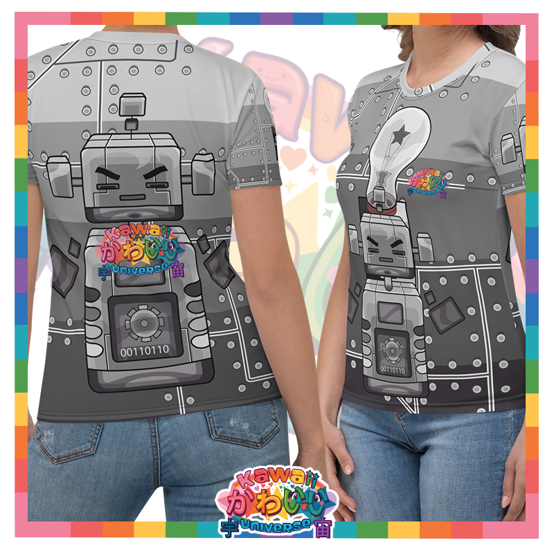 Kawaii Universe - Cute Metallized Robot Ladies Tee