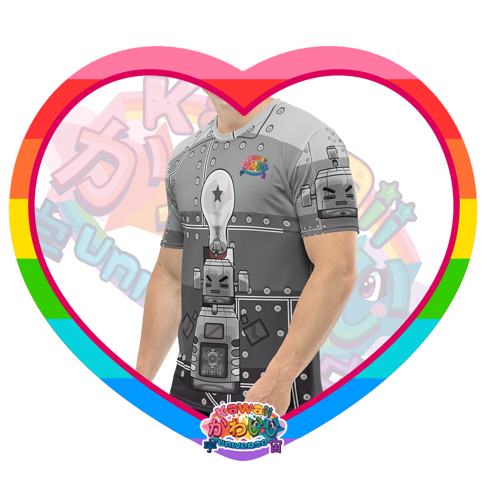 Kawaii Universe - Cute Metallized Robot Mens Tee