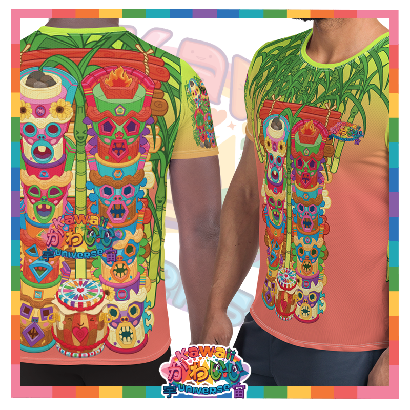 Kawaii Universe - Cute Miami Tiki Totems Mens Workout Tee