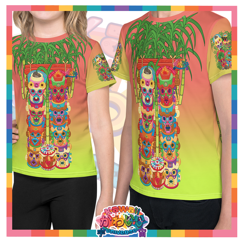 Kawaii Universe - Cute Miami Tiki Totems Unisex Toddler to Tween Tee