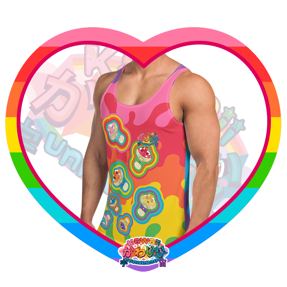 Kawaii Universe - Cute Natsu Fantasy Mushrooms Mens Tank Top