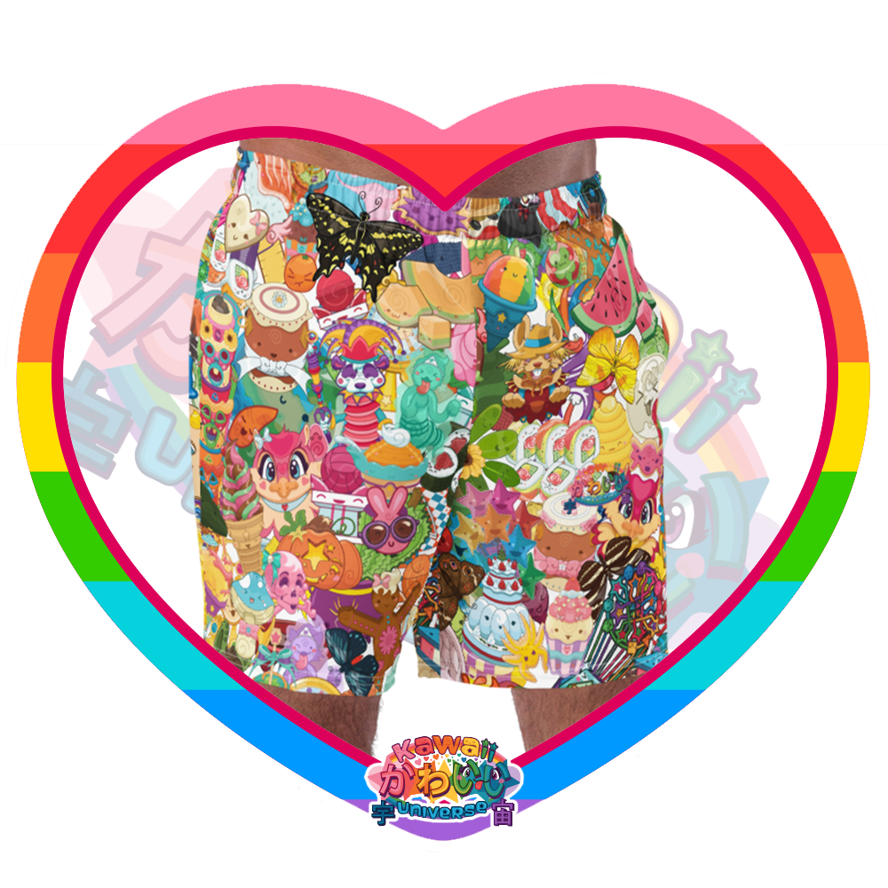 Kawaii Universe - Cute Neoverse Collection Mens Swim Shorts