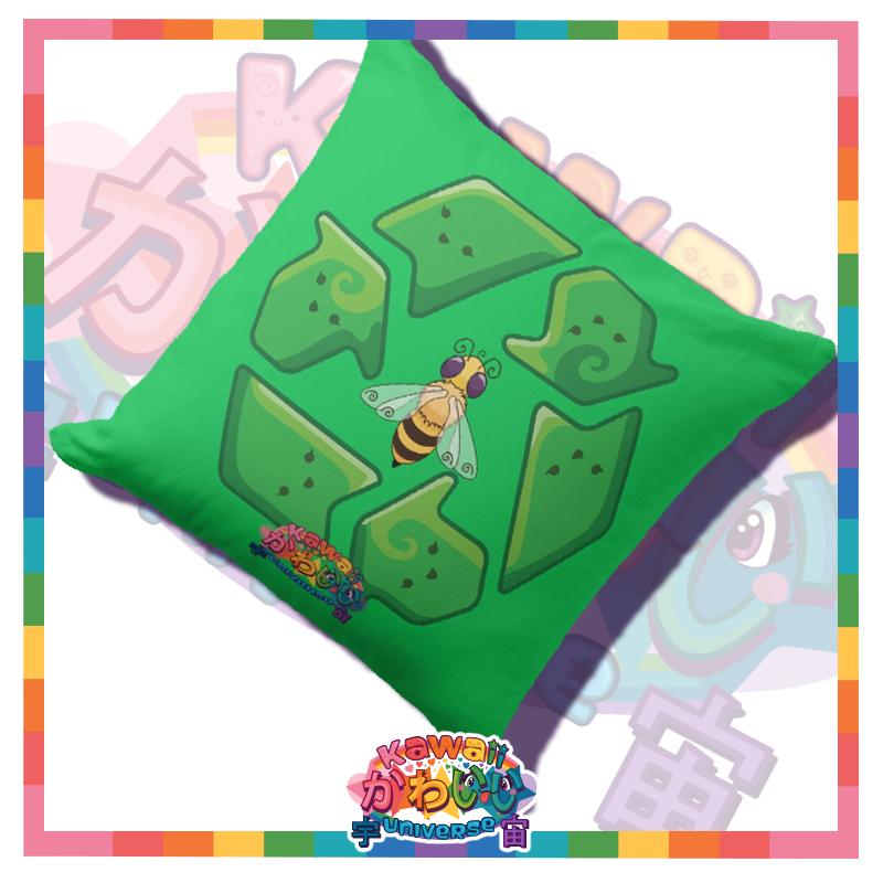 Kawaii Universe - Cute Recycle Symbol Double Sided Zippered Pillow