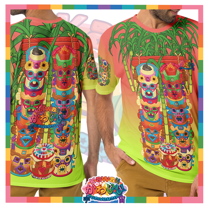 Kawaii Universe - Cute Miami Tiki Totems Mens Tee