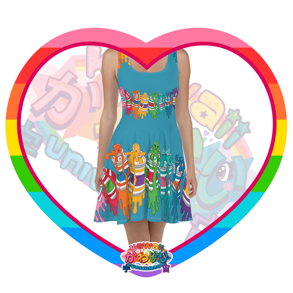 Kawaii Universe - Cute Urban Spray Cans Designer Sun Dress