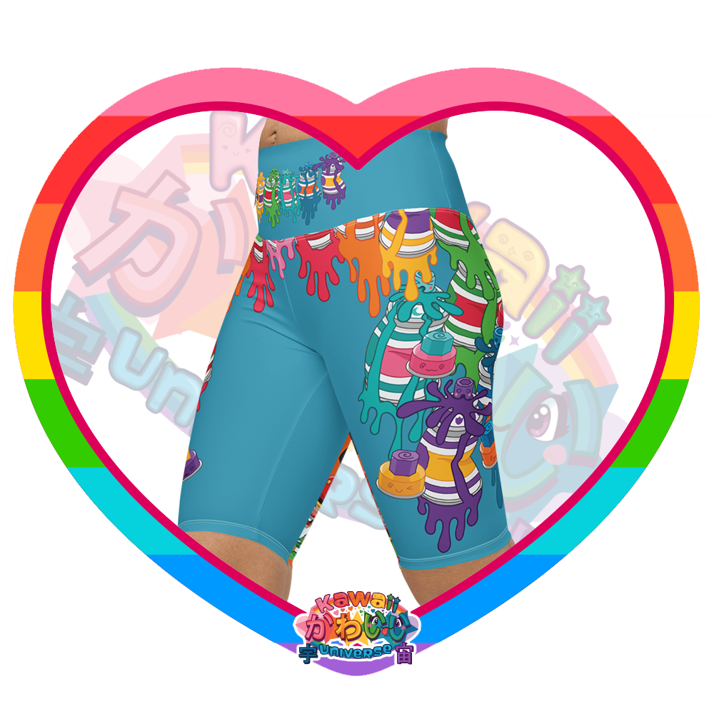 Kawaii Universe - Cute Urban Spray Cans Ladies Bike Shorts