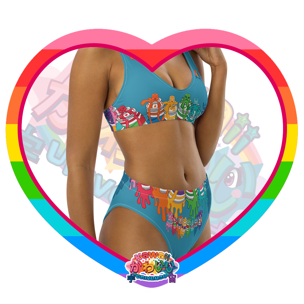 Kawaii Universe - Cute Urban Spray Cans Sport Bikini Set