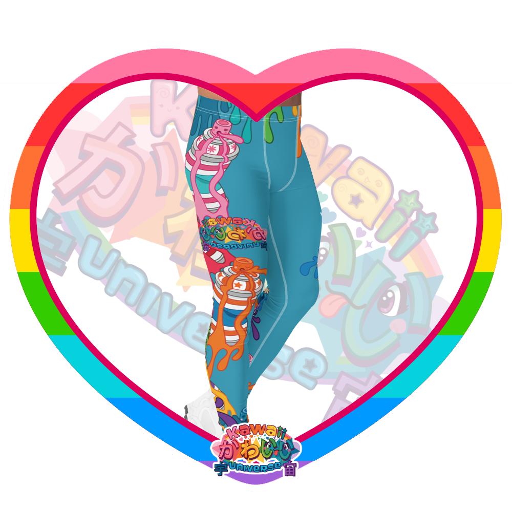 Kawaii Universe - Cute Urban Spray Cans Mens Leggings