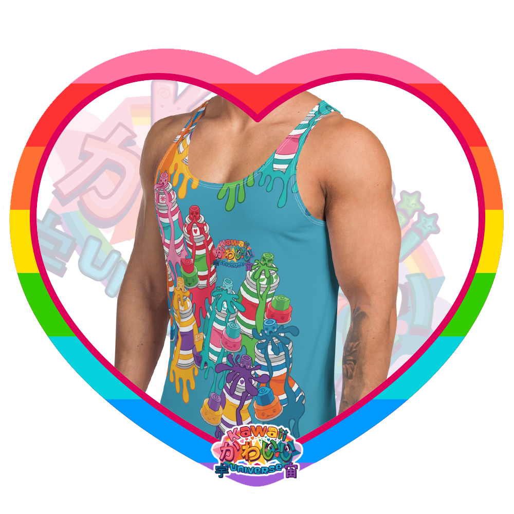 Kawaii Universe - Cute Urban Spray Cans Mens or Unisex Tank Top