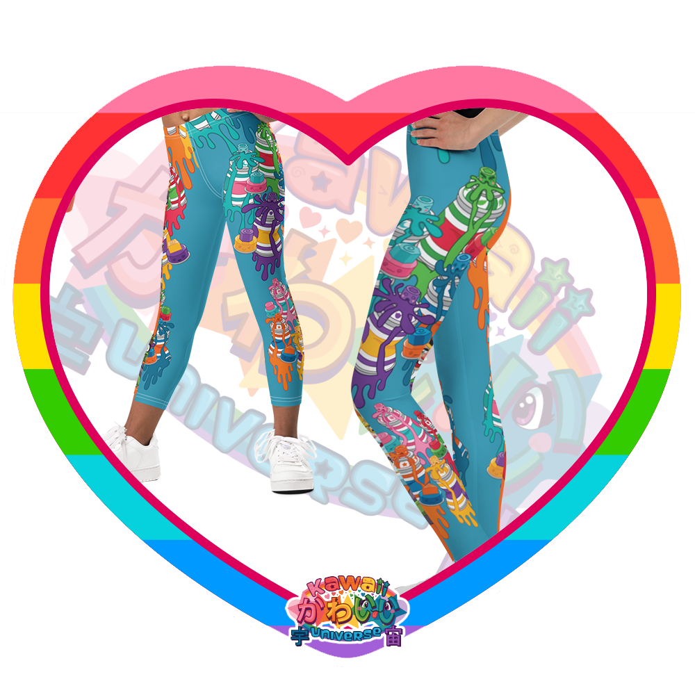 Kawaii Universe - Cute Urban Spray Cans Unisex Toddler to Tween Leggings