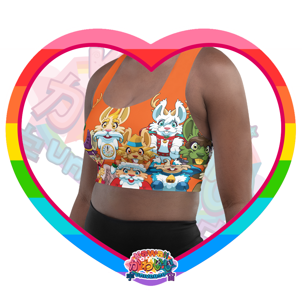 Kawaii Universe - Cute Year of Bunnies Ladies Sports Bra